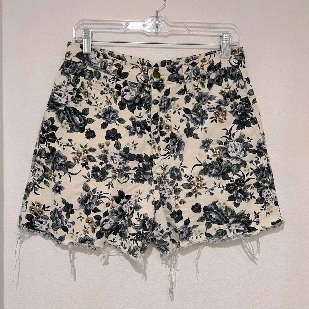 Unbranded Floral Patterned Denim Shorts